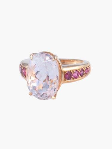 Bague 52 Bague Morganite Saphirs roses 58 Facettes