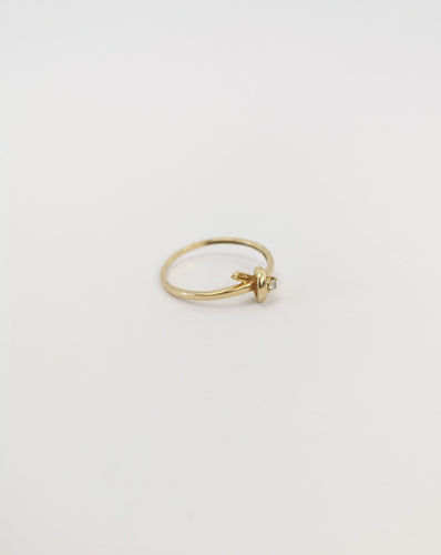 Bague 55 Bague Nœud Or et Diamant 58 Facettes LT 4136