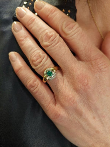 Bague 56 BAGUE ÉMERAUDE DIAMANTS 58 Facettes 075771