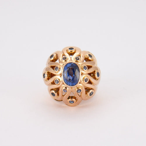 Bague 51 Bague Dôme Saphirs 58 Facettes