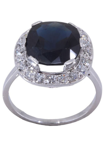 Bague BAGUE POMPADOUR ART-DÉCO SAPHIR DIAMANTS 58 Facettes 074691