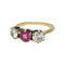 Bague 54 Bague or jaune trilogie saphir rose et diamants 58 Facettes 1-1187/2