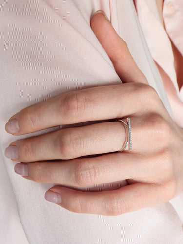 Bague 52 Bague Lucky One - Ligne de Diamants 58 Facettes