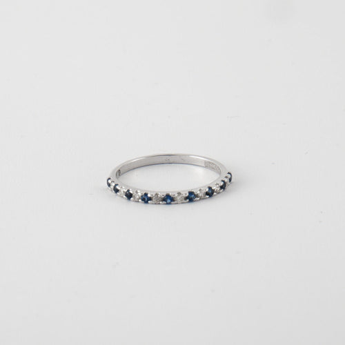 Bague Bague Alliance diamants et saphirs 58 Facettes