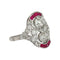 Bague 56 Bague Art-Déco Platine Rubis Diamants 58 Facettes 1-1497/2