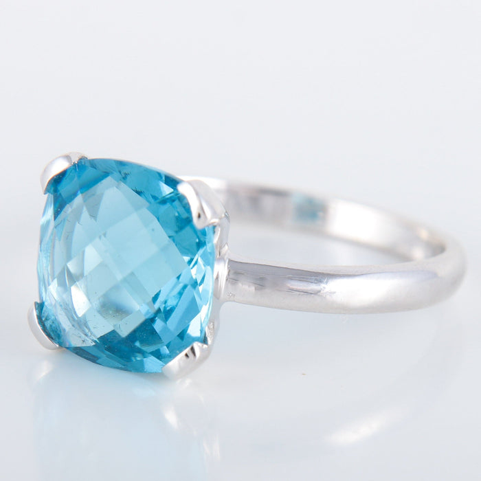 Bague 52 Bague Solitaire Topaze bleue 58 Facettes 8384