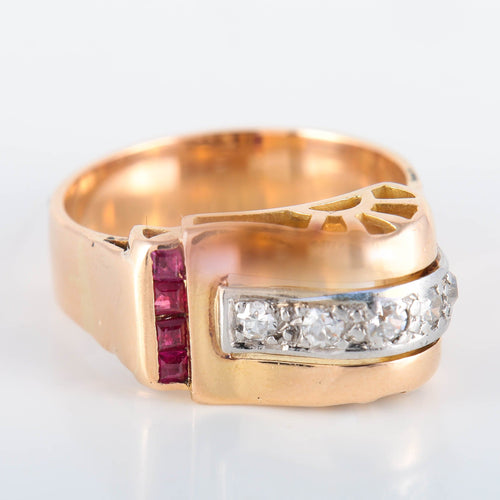 Bague 55 Bague Tank asymétrique 58 Facettes 8391