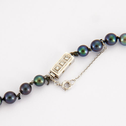 Collier Collier de perles grises 58 Facettes