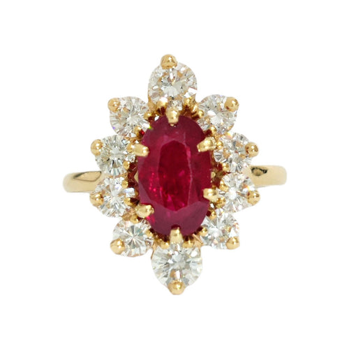 Bague 55 Bague marguerite rubis et diamants 58 Facettes 1-1213/1