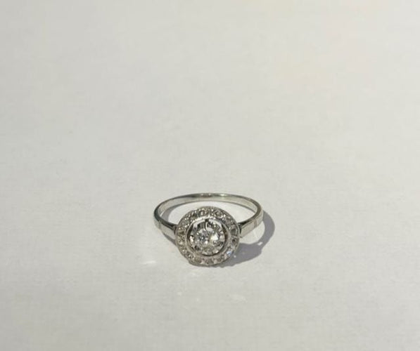 Bague 52 Bague ancienne rosace diamants 58 Facettes