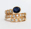 Bague 57 Bague "enroulement" or jaune saphir et diamants 58 Facettes 1-144/2
