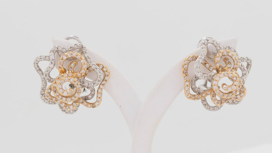 Boucles d'oreilles l 22 mm et L 22.60 mm Boucles d'oreilles en Or bicolore & diamants 58 Facettes 32275