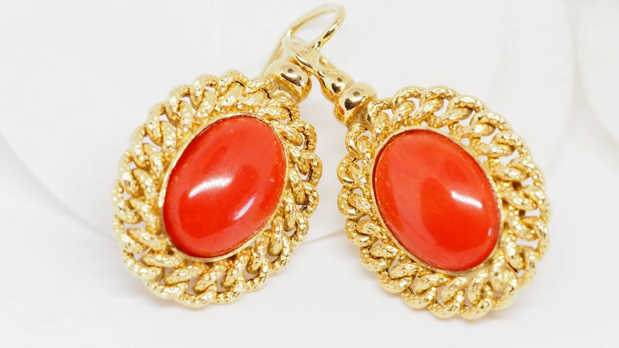 Boucles d'oreilles Boucles d'oreilles en or jaune et corail 58 Facettes 29955