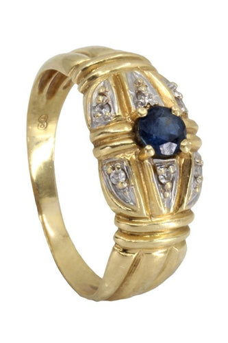 Bague 54 BAGUE MODERNE SAPHIR ET DIAMANTS 58 Facettes 054831