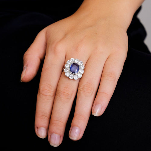 Bague Bague saphir diamants Art Déco 58 Facettes