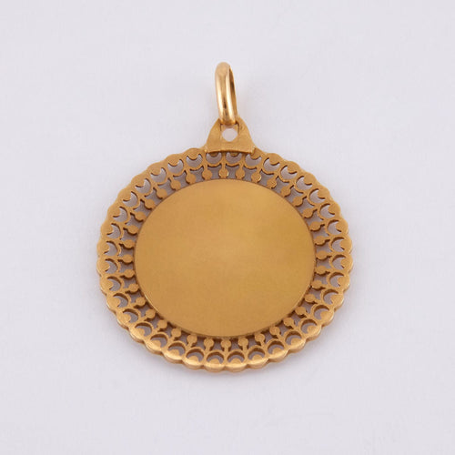 Pendentif Médaille Vierge entourage rayonnant 58 Facettes JB4