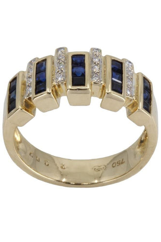 Bague 54 BAGUE MODERNE SAPHIRS ET DIAMANTS 58 Facettes 056741