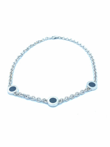 Collier BVLGARI. Collier or blanc et onyx 58 Facettes