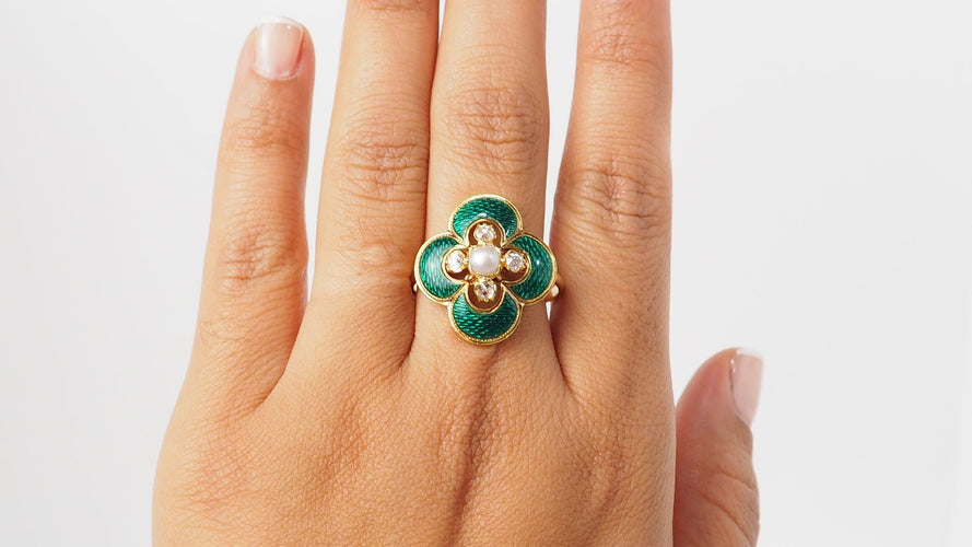 Bague 62 Bague ancienne perle et diamants 58 Facettes 32359