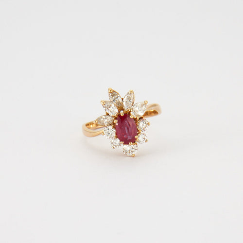 Bague 57 Bague Marguerite Rubis Diamants 58 Facettes 8475