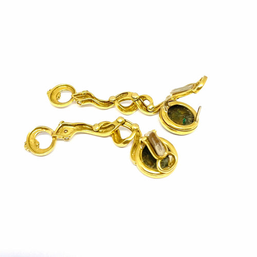 Boucles d'oreilles Boucles d’oreilles anciennes Or jaune Pièces antiques Diamants 58 Facettes