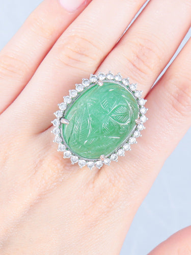 Bague 52 Bague Emeraude et diamants 58 Facettes