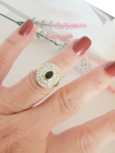 Bague 54.5 Bague Saphir Diamants Or Deux Tons 58 Facettes AA 1520