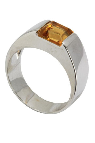 Bague BAGUE MODERNE CITRINE MANDARINE 58 Facettes 045121