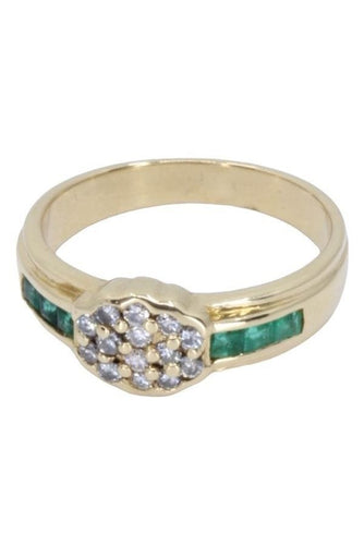 Bague 56 BAGUE MODERNE ÉMERAUDES ET DIAMANTS 58 Facettes 041141