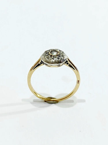 Bague 49.5 Bague Or Argent Diamants Et Perles 58 Facettes 3087/1