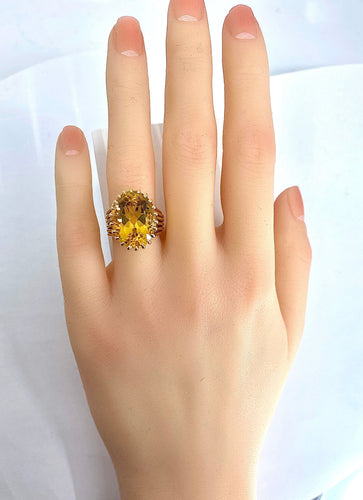 Bague 50 Bague or jaune citrine 58 Facettes AB299