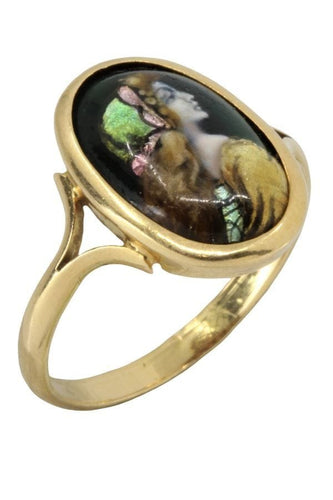 Bague BAGUE ANCIENNE ÉMAIL DE LIMOGES 58 Facettes 046541