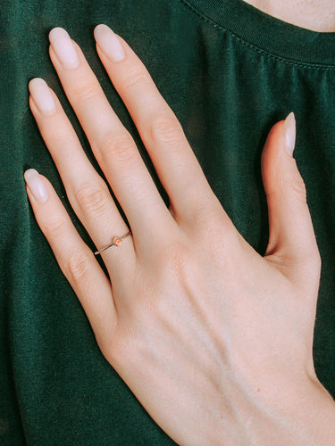 50 Bague Solitaire Saphir Orange et Or Blanc 58 Facettes