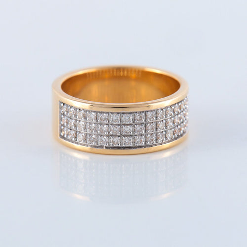 Bague 56 Bague large pavage Diamants 58 Facettes JE86