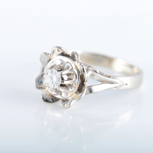 Bague 48 Bague Solitaire Fleur 58 Facettes JE449