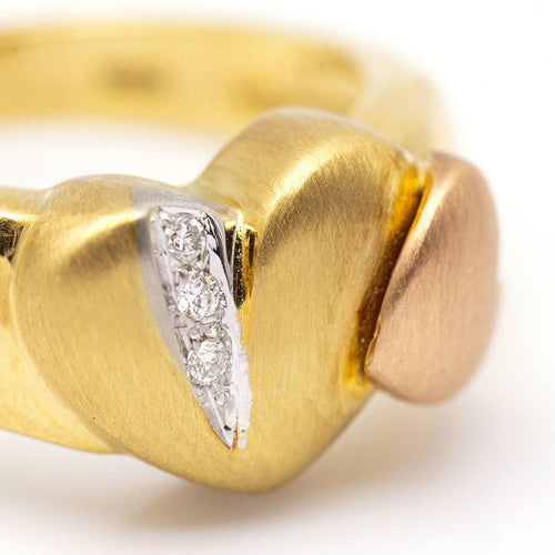 Bague 55 Bague "Cœur" 3 Ors Diamants 58 Facettes D359898JC