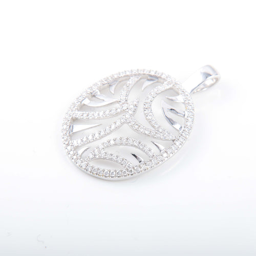 Pendentif Pendentif or blanc et diamants 58 Facettes