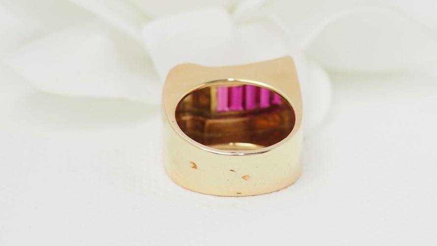 Bague 51 Bague Tank Or Rubis 58 Facettes 31703