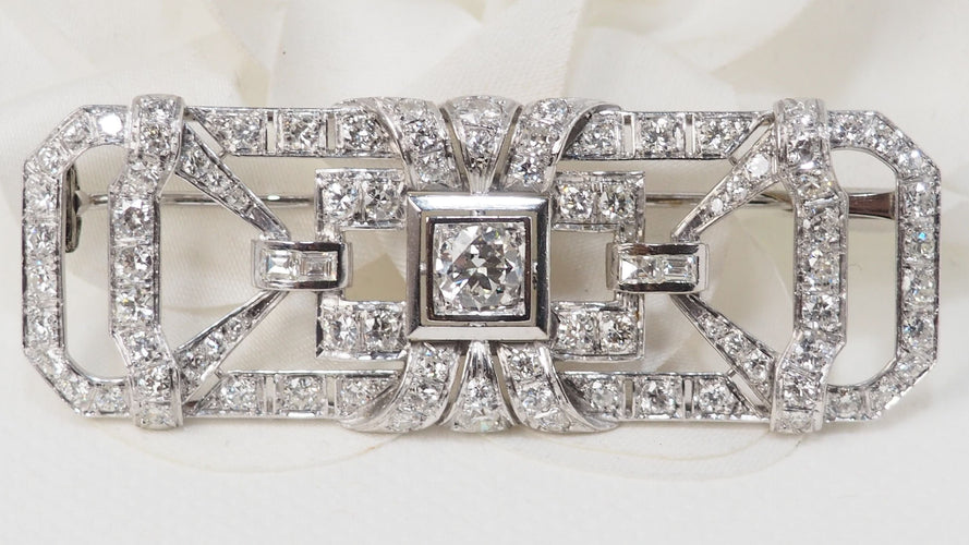 Broche Broche ancienne Or gris Diamants 58 Facettes 32434