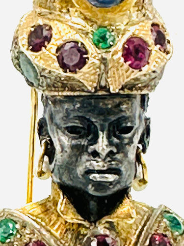 Broche Broche « Maure » Rubis Emeraudes Saphirs Diamants Perle 58 Facettes