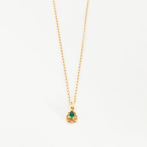 Collier Collier Agate Verte Or Jaune 58 Facettes