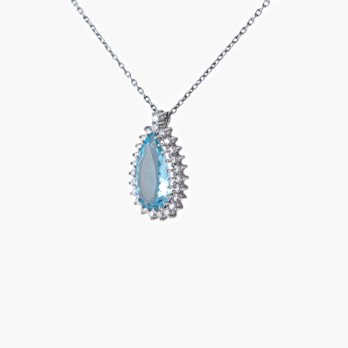Collier Collier Pendentif Aigue-marine 58 Facettes