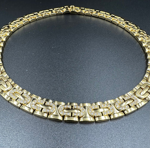 Collier CARTIER - Collier vintage or jaune et diamants 58 Facettes