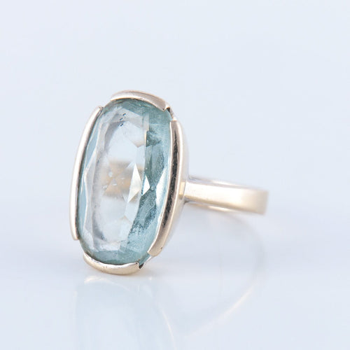 Bague 53.5 Bague Or blanc Aigue-marine 58 Facettes JE93