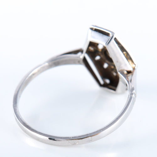 Bague 53 Bague Art Déco platine or blanc diamants 58 Facettes 2334