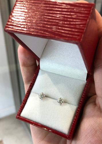 Boucles d'oreilles Boucles d'oreilles puces diamants or blanc 58 Facettes