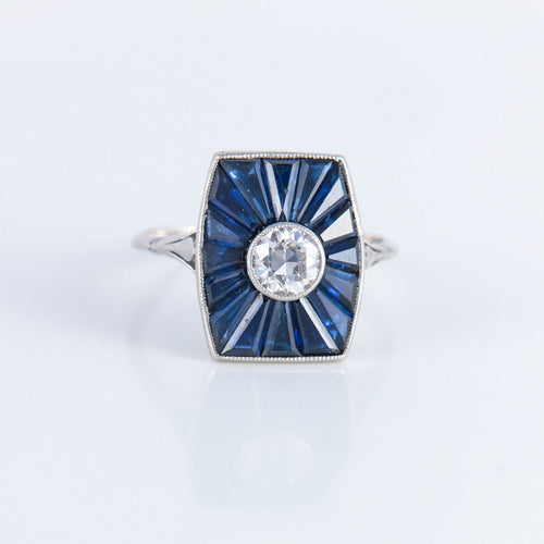 Bague Bague Art Deco saphirs et diamant 58 Facettes