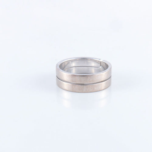 Bague 57 Bague Dinh Van Seventies moyen modèle en Or blanc 58 Facettes