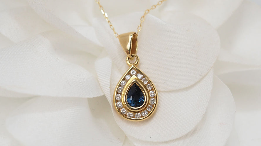 Collier Collier pendentif saphir diamants 58 Facettes 29469