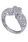 Bague 56 BAGUE FLEUR OR BLANC PAVAGE DIAMANTS 58 Facettes 078341